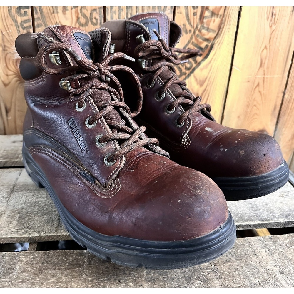 Wolverine Steel Toe Work Boots Men’s Sz 9 EW Brown Waterproof